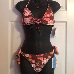 Brown and pink bikini